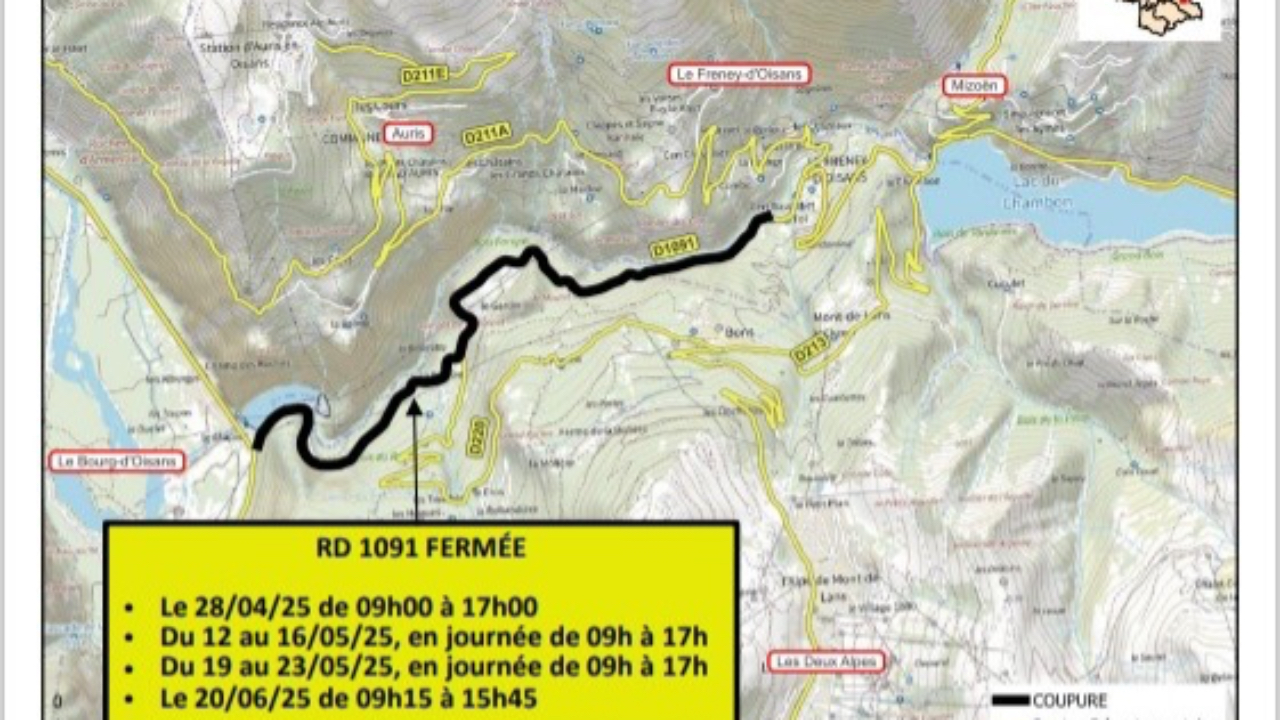Des perturbations sur la route de Brian&ccedil;on et Grenoble &agrave; pr&eacute;voir