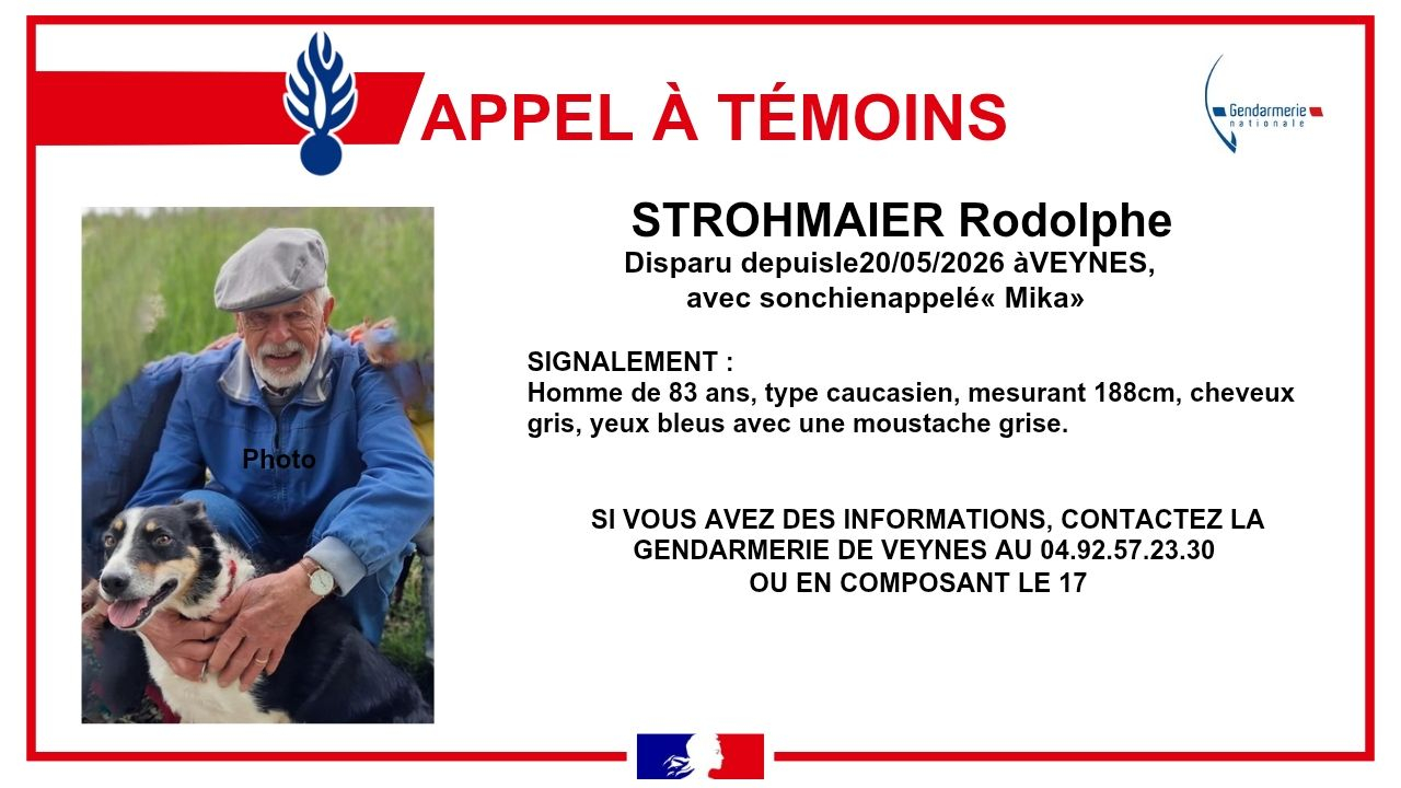 Hautes-Alpes : important dispositif de recherches pour retrouver un homme de 83 ans disparu &agrave; Veynes