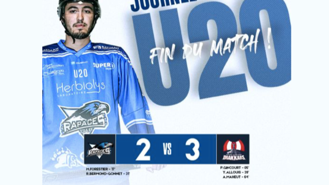 Hautes-Alpes : les Rapaces de Gap U20 s'inclinent en prolongation à l'Alp'Arena Hautes-Alpes : les Rapaces de Gap U20 s'inclinent en prolongation à l'Alp'Arena