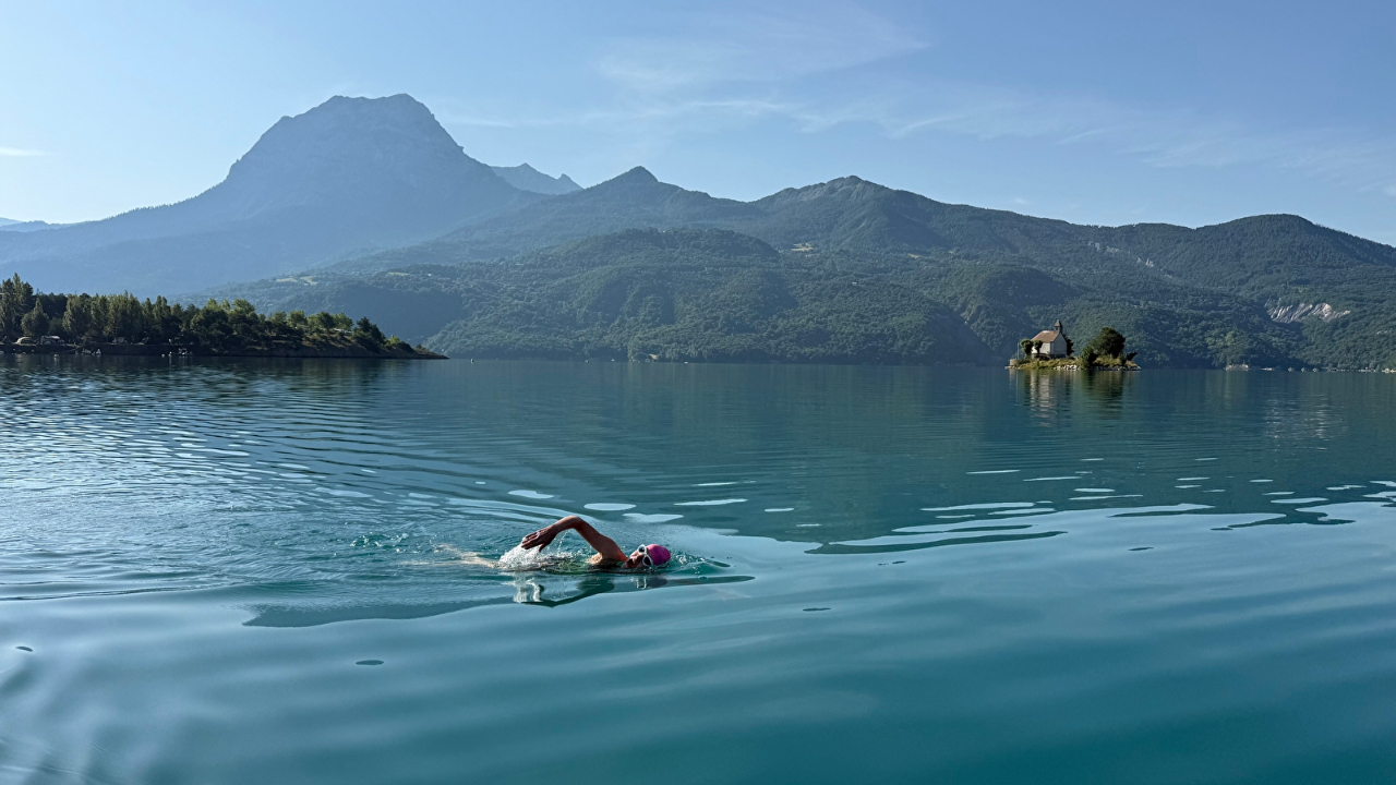 Le lac de Serre-Ponçon à la nage Le lac de Serre-Ponçon à la nage