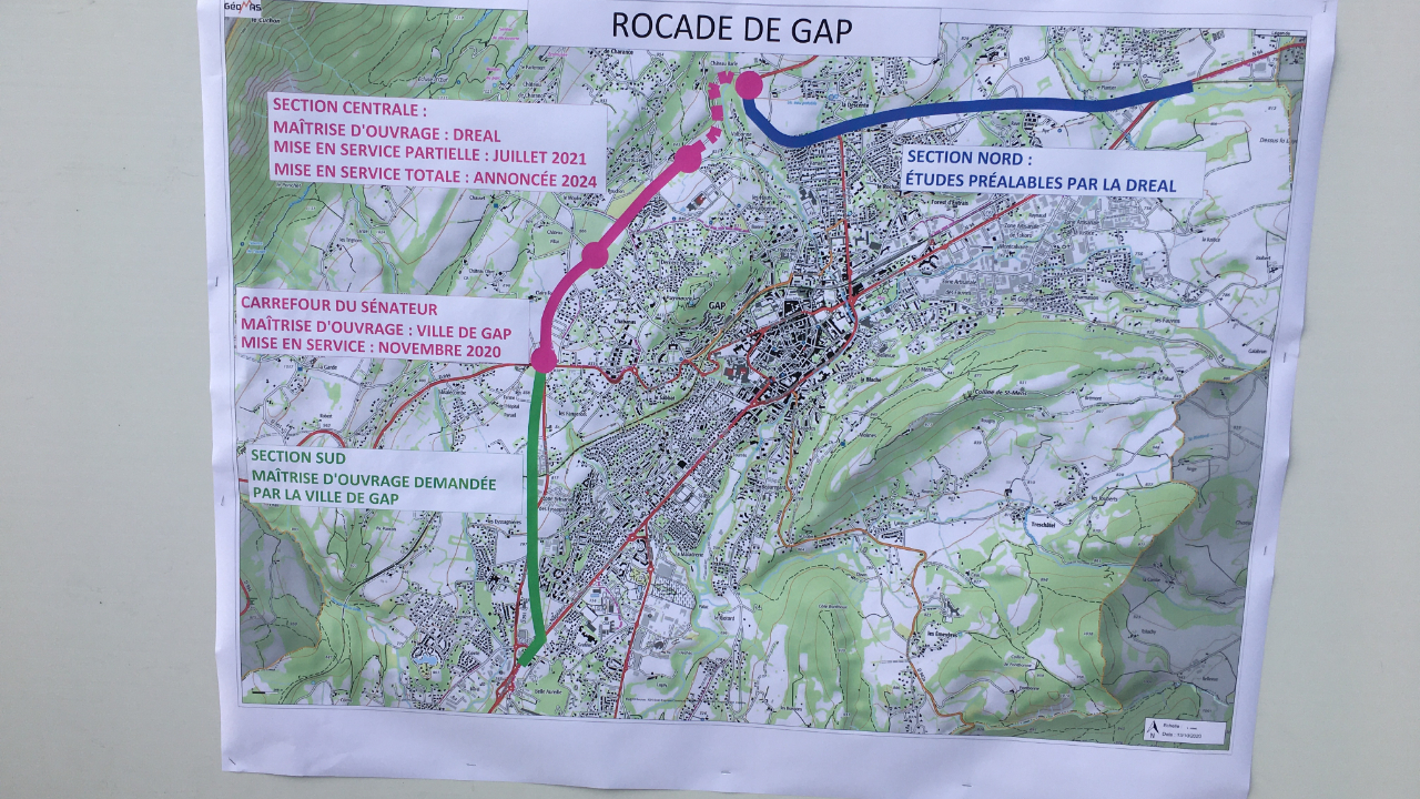 Rocade de Gap : glissement de terrain en cours, ouvrage menac&eacute;, ouverture report&eacute;e