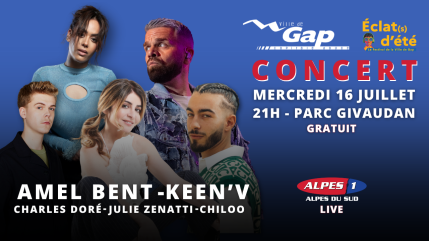 Cet été, Gap devient la capitale de la musique le temps d’une soirée exceptionnelle ! Cet été, Gap devient la capitale de la musique le temps d’une soirée exceptionnelle !