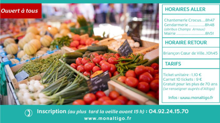 Hautes-Alpes : le marché de Briançon accessible en bus pour les Chaffrelins Hautes-Alpes : le marché de Briançon accessible en bus pour les Chaffrelins