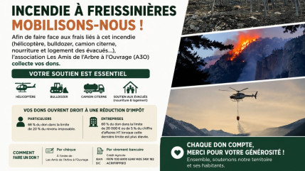 Incendie, un appel &agrave; la solidarit&eacute; lanc&eacute; par la commune de Freissini&egrave;res