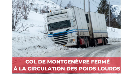 Le col de Montgenèvre fermé aux poids lourds de plus de 26 tonnes ce samedi dès 13h00 Le col de Montgenèvre fermé aux poids lourds de plus de 26 tonnes ce samedi dès 13h00