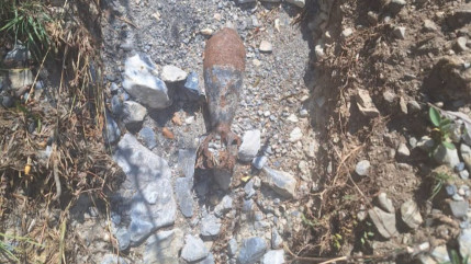 Un obus d&eacute;couvert &agrave; proximit&eacute; du fort des Trois-T&ecirc;tes